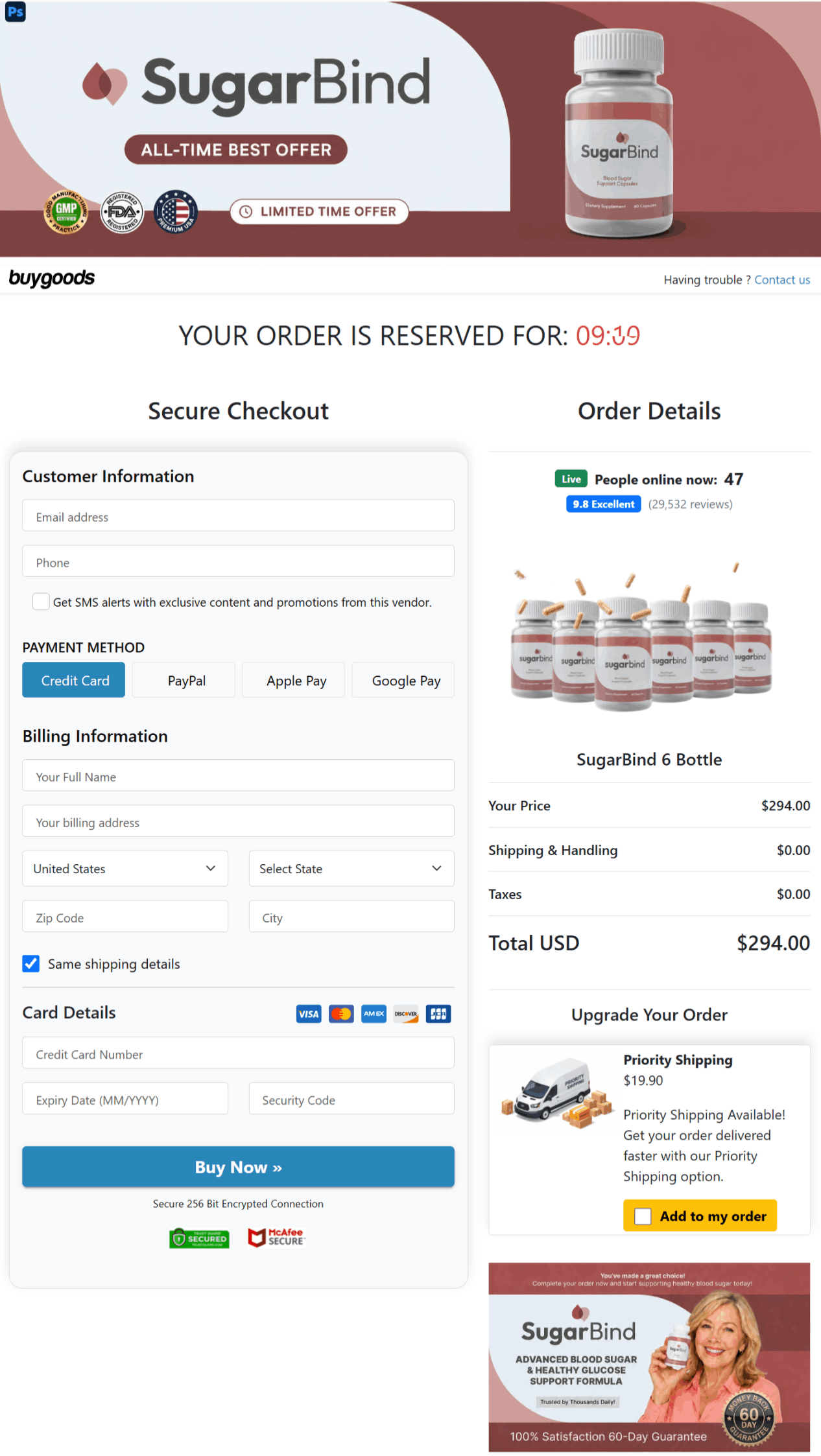 sugarbind secure checkout